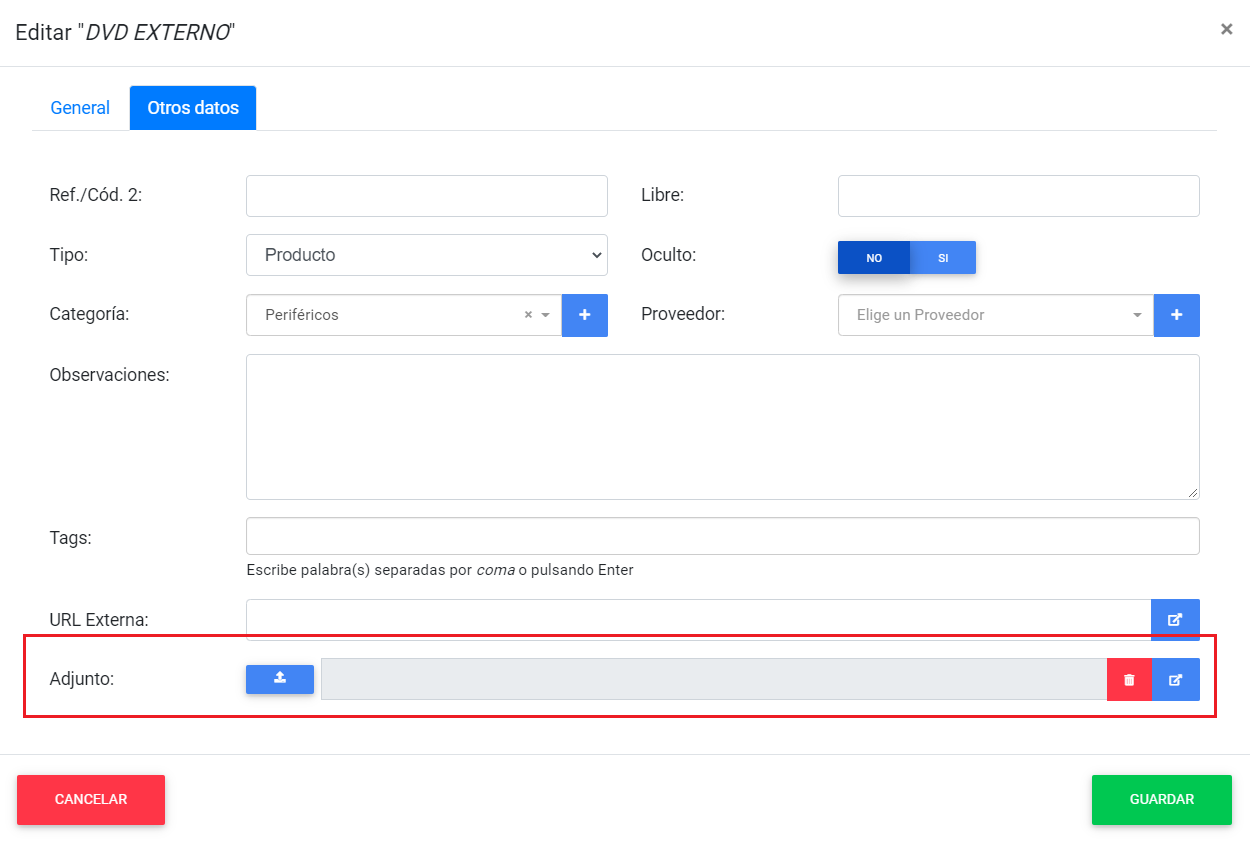 Adjuntar Un Archivo Externo A Un Artículo O Servicio | SimplyGest Cloud ...